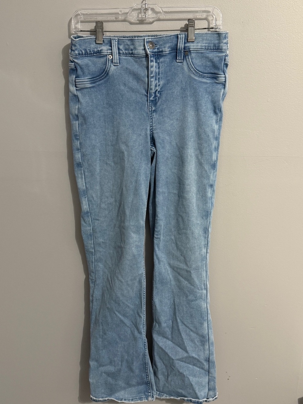 Aerie Jeans Womens Medium Elastic Back Light Wash Flare Leg Comfort Stretchy